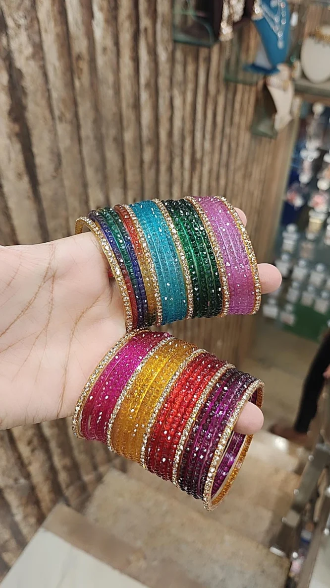 MULTI GLASS BANGLES - Bangles King